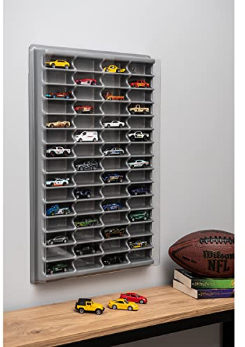 KB Tools Display Cabinet Compatible with Hot Wheels – Toy Storage Shelves with 60 Slots – Durable Heavy Duty Plastic Cube Storage Box – Modern Design and Colours