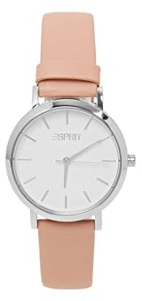 ESPRIT Uhr aus Edelstahl mit Lederarmband