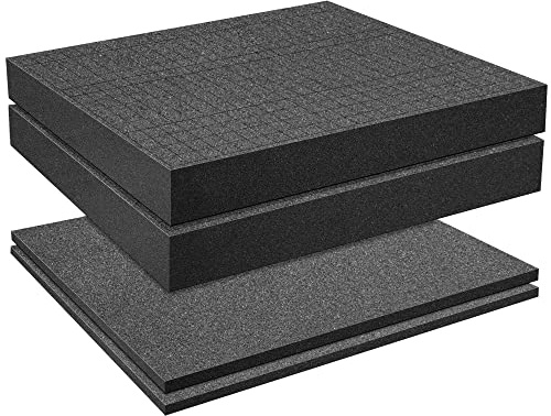 DECOHS 4 PCS Pick Apart Foam Insert- 2 Size Pick and Pluck Foam- Pluck Pre Cube Sheet Foams with Bottom Use for Board Game Box Cases Storage Drawer (Length 12 Inch)