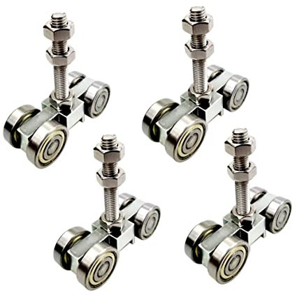 Hi Flame Robuster Trolley mit 4 Rädern und geräuschloser M10-Schraube und 3 Muttern für alle gängigen 3,8 cm oder höheren Strebenkanäle (4 Stück)