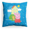 PICANOVA Kissen Peppa Pig mit Name - Weiches Plüsch Dekokissen mit Füllung - Personalisiertes Peppa Pig Kopfkissen für Kinder - Individuell Geschenk für Kinder - Peppa Wutz mit Teddy - 40x40cm