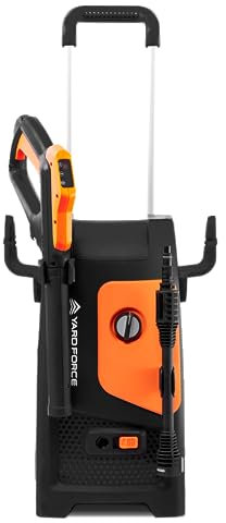 Yard Force EW U13B Hochdruckreiniger, 1800W, Betriebsdruck max. 135 bar, 450 l/h Wasserdurchlauf, Schlauchaufroller, Hochdruckpistole, Turbodüse, 6 m Druckschlauch