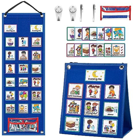 Visual Timetable 70 PECS Cards, Self-adhesive Children Daily Routine Chart, Now and Next Board for Kids Autism Preschool ADHD ASD for Home School
