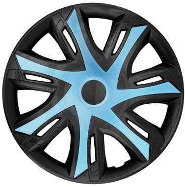 Luckyberg Radkappen 15 Zoll N-Power | Zierkappen in vielen Farben, Radzierblenden 4er-Set für die meisten Automarken und Stahlfelgen. Felgenabdeckung für Autofelgen. (15 - BLAU/SCHWARZ)