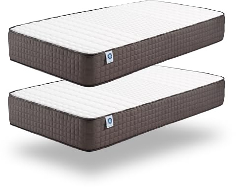 Naturalex - Pack x2 Matratze 90x200 cm Titanium Kaltschaummatratze Härtegrad H2 - Öko-Tex Zertifiziert - Viskoelastischer Schaumstoff + Blauer Latex 7 Zonen Matratze Höhe 24 cm - Made in EU