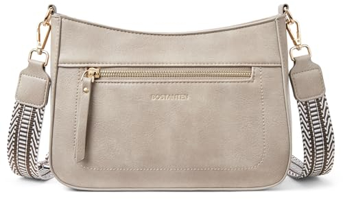 BOSTANTEN Damen Umhängetasche Klein, Damen Handtasche PU Leder Schultertasche für Frauen Crossbody Bag mit verstellbarem Farbigem Riemen