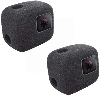 2 custodie antivento per GoPro Hero 7/6/5, colore nero, riducono al minimo il rumore del vento per una registrazione audio superiore