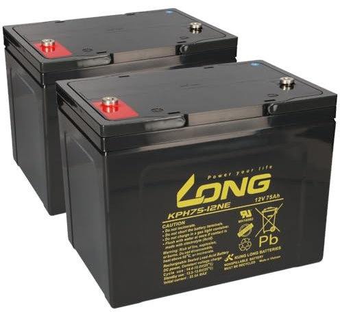 Ersatzakku Für Invacare Comet Und Comet HD 2X Kung Long Bleiakku KPH75-12NE M6 12V 75Ah Zyklenfest