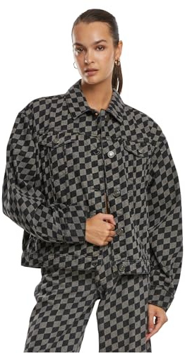 Urban Classics Ladies 80‘s Oversized Laser Printed Denim Jacket