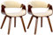 CLP 2er Set Esszimmerstuhl Foley Mit Kunstleder- Oder Stoffbezug I Küchenstuhl Mit Armlehne Und Holzgestell, Farbe:walnuss/Creme, Material:Kunstleder