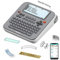 Makeid E1 Beschriftungsgerät Bluetooth Mini Etikettendrucker Handgerät Etikettiergerät selbstklebend mit QWERTY Tastatur 4 Zeilen Label Maker Ideal für Büro