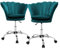 ML-Design Bürostuhl 2er Set aus Samt, Petrol, Polsterstuhl mit Rückenlehne, höhenverstellbar, 360° Drehstuhl 5 Rollen, Metallgestell, Muschel-Sessel gepolstert, Ergonomischer Büro-Schreibtischstuhl