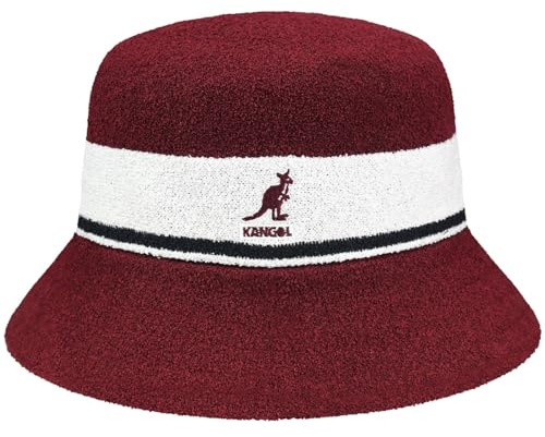 Kangol Bermuda Stripe Bucket Hat - Electric Pink/XL Bucket Hat, Cranberry, Medium
