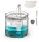 NPET Fontaine à Eau pour Chat NPET, 1.5LAutomatique avec débit d'eau Ajustable, Niveau d'eau Visible, Fontaine à Eau pour Chat avec lumière LED