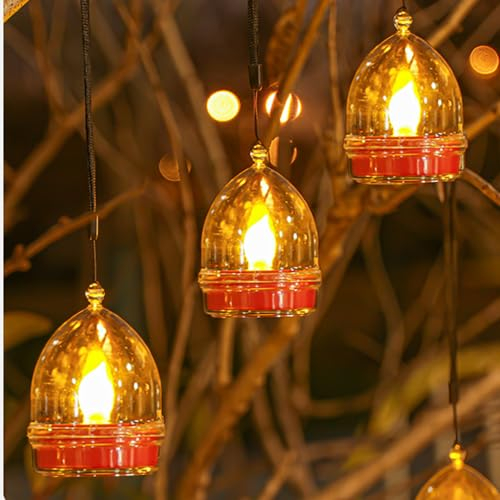 6er Set Hängende Kerze Solar Gartenleuchten LED Leuchten Außenbeleuchtung, Baumdekoration,Laterne für den Garten weihnachtsdeko aussen