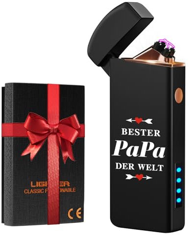 Coquimbo Weihnachten Geschenke für Papa Feuerzeug Elektrisch, Wichtelgeschenke Adventskalender Füllung, Lichtbogen Feuerzeug Sturmfeuerzeug USB Aufladbar mit Batterieanzeige