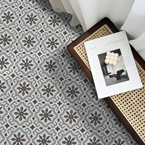Alwayspon Retro, selbstklebender Vinyl-Bodenbelag, 24 Stück x 20 cm, für Badezimmer und Küche, mit Spritzschutz