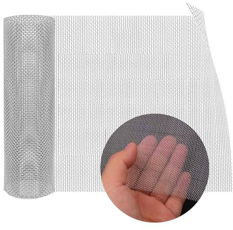 Grillage métallique à mailles fines, largeur de maille 1 mm, grille métallique en acier inoxydable 304, filtre anti-campagnols, moustiquaire, grille métallique, pour parterre surélevé (30 x 250CM)