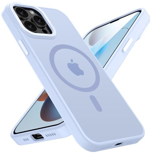 KPPIT Magnetic Case for iPhone 13 Pro Compatible with MagSafe, Shockproof Drop Protection, Frosted Translucent Back Phone Case for iphone 13 Pro,Yuanfeng Blue