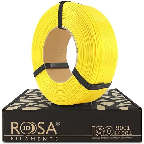 ROSA3D PLA Filament 1.75 mm für 3D Drucker, Litophan Gelb Refill 1kg