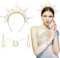 Wikrzeer 4 Stück Sonne Kostüm Costume Accessories,Haarreif Sonne Halskette & Ohrringe –Perfekte Accessoires für Karneval, Hochzeiten, Cosplay und Partys– Strahlende Göttin für Jeden Anlass