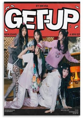 FANSITUO New Jeans Get UpPoster, Leinwandkunst, Ölgemälde, Wandmaler, Heimdekoration, Musikalbum, Prominente, dekorative Malerei, klassische dekorative Wandkunst, ungerahmt, 20 x 30 cm