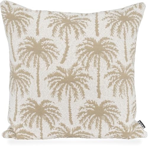H.O.C.K. Vamosa Palms Outdoor Wendekissen: Das perfekte Kissen für Garten und Terrasse - Wasserabweisend, Farbecht, Schimmelresistent (Natur Taupe, 45x45cm)