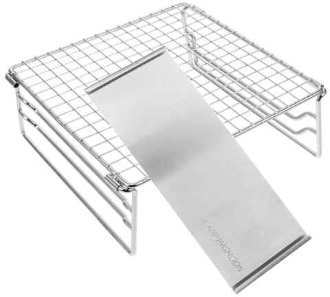 CIYODO Rejilla de Barbacoa de Inoxidable Soporte Camping y Cocción de Resistente Altas Limpiar