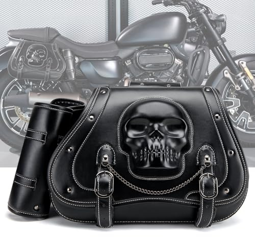 WFYBMB Motorrad Tasche für Kawasaki Vulcan S 2015-2024, Motorrad Seitentasche Wasserdicht, Leder Satteltaschen Für Motorrad - Mit Schnellverschluss, Reisezubehörtasche,B