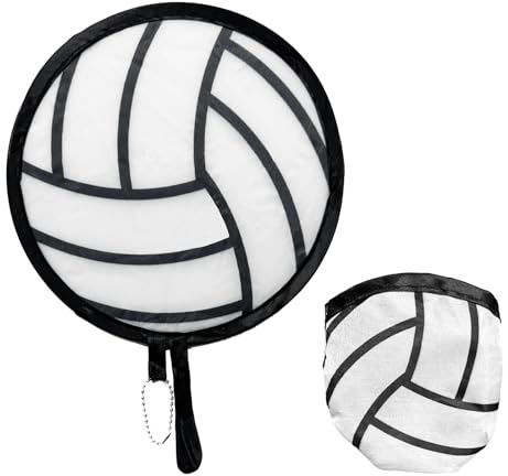 Round Foldable Hand Fans, Style Handheld Fans Cooling Foldable, Round Japanese Folding Fans Handheld for Indoor Outdoor Travel, Events, Festival, Party Decoration (Volleyball)