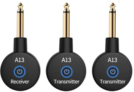 Cenei 2-in-1 2.4GHz Wireless Guitar System 48KHz Audio Wireless Guitar Transmitter Receiver Electric Guitar Bass Amplifier
