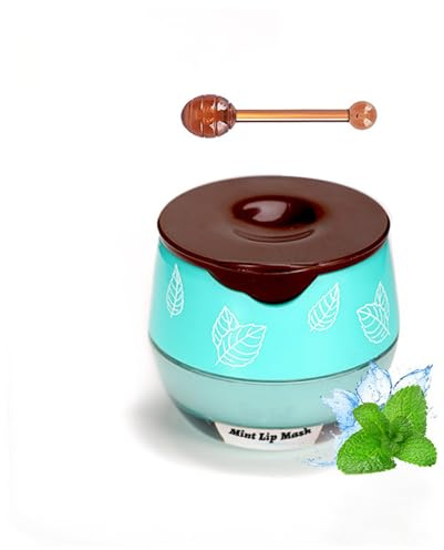 Honey Balm Lippenmaske & Lip Sleeping Mask Set - Honeybalm Original Lip Repair Balm für trockene, rissige Lippen, Reduziert Lippenfalten und spendet intensive Feuchtigkeit (#Minze, 5.5g)