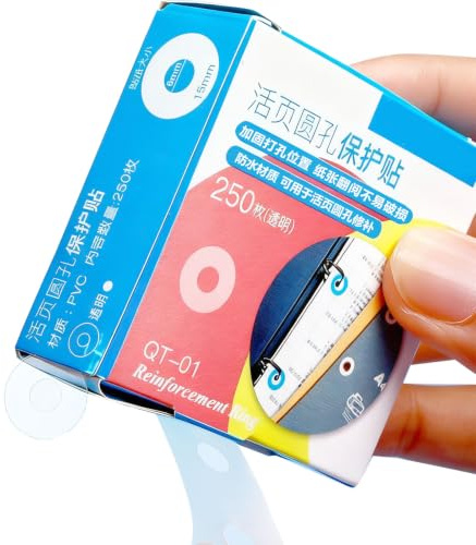 1000Pcs Hole Punch Reinforcement Stickers, Transparent, Self-Adhesive, PVC