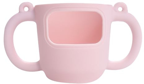 Tumbler Silicone Sleeve Holder - Double-Handle Grip Tumbler Silicone Sleeve Holder, Protective | Anti Slip Cover For Vacuum Insulated Coffee Mugs Travel Cup Water Bottle Sports Canteen Accessory, Pink