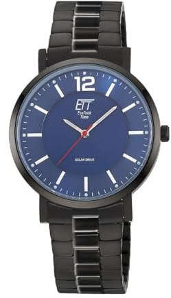 ETT Eco Tech Time Solar Herren Uhr Analog mit Edelstahlgehäuse