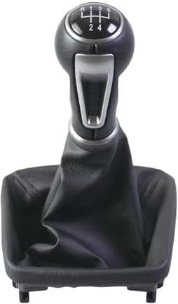 pomo palanca Para Seat Para Ibiza IV 6J 2009-2012 6J0863279 Negro Pomo Palanca de Cambios Manual Funda PU(5 Speed)