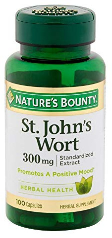 Nature's Bounty St. John's Wort Pills and Herbal Health Supplement, Promotes a Positive Mood, 300 mg Capsules, 100 Count, Pack of 2