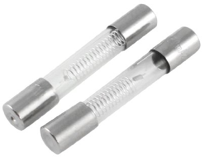 sourcing map 2 x 0.65A 5KV 6mm x 40mm Axial Vidrio Fusible Tubos para Microondas Horno