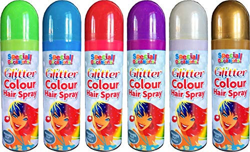 Paint Factory Special Occasions Glitter Effect Hair Spray, Assorted Colours, 200 ml