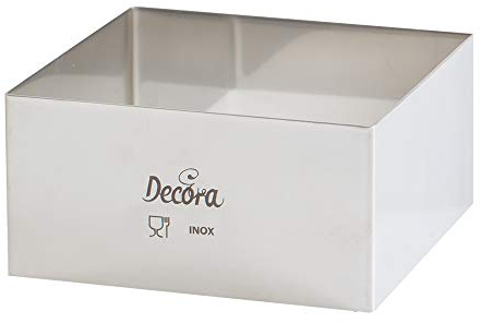 DECORA 0063796 TORTENRING QUADRATISCH AUS Edelstahl 20X20X4,5 H cm, Silver