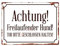 Interluxe Shabby Achtung! *FREILAUFENDER* Hund Warnschild Tor Wandschild Metall