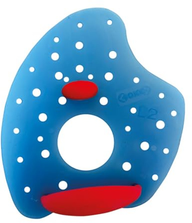 MANTA PADDLE Palette Nuoto Piscina – Palette Nuoto Professionali per Allenamento Forza e Tecnica, Forma Asimmetrica con Fori, 3 Taglie