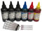 BVH Direct 6 x 100ml Black Cyan Magenta Yellow Bottled Compatible with HP, Canon, Brother, LEXMARK and epson Ink Refillable Ciss Cartridge Sytems Includes Blunt Needle and Syringe for Refilling