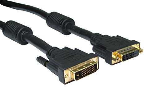 121AV 1.5m DVI Monitor Extension Cable DVI-D Digital Male to Female Video Lead Gold