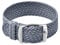 ULLCHRO Unisex Perlon Nylon Armband mit Edelstahl Silberne Schnalle 18mm Grau