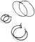 FOCALOOK 3 Paare Hoop Ohrringe Set Schwarz Creolen Große Runde Kreis Ohrringe 30/50/70mm Elegant Ohrschmuck für Frauen Mädchen Bürodamen