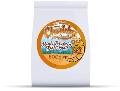Chubby Mealworms Dried Gammarus Shrimp (500g), Siberian Shrimps for Fish, High Protein, Ideal Koi & Aquarium Fish Food, Shrimp Food for Pond Fry, Reptiles, Young Turtles & Terrapins