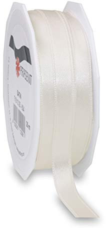 Präsent C.E. Pattberg Satin Elfenbein, 25 m Satinband zum Einpacken von Geschenken, 10 mm Breite, Geschenkband zum Dekorieren & Basteln, Dekoband, Anlass