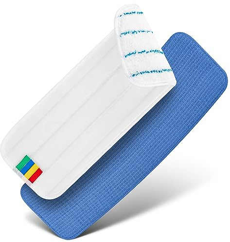 Tyroler Floor Mop and Microfiber Cloth | 145cm Anti-Rust Handle | 100% Silicone | Include 2 Microfiber Pads | Flexible Head | Perfect for Hardwood, Laminate, Walls, Vinyl (Micorfiber Cloth for Mop)