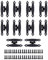 10 Pcs Antique Hinges with Screws Retro H Shape Hinge Hardware for Door, Cabinet, Furniture, Vintage Jewelry Chest, Black